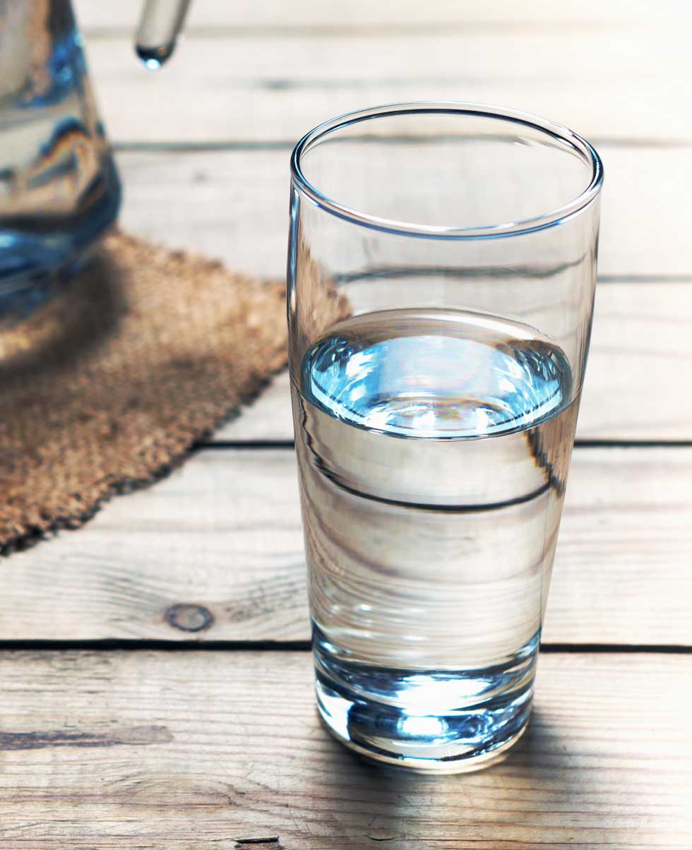 Clean water in a glass